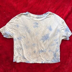 Garage Light Blue Tie-Dye Crop Top